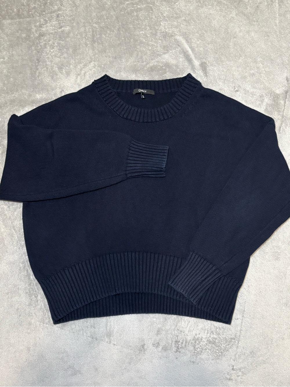Quince Navy Organic Cotton Chunky Knit Sweater S